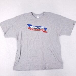 Gildan T Shirt Men 2XL Southwest Airlines Graphic Gray Onboard Heavy Cotton